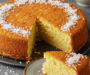Round Golden Coconut Sponge Cake